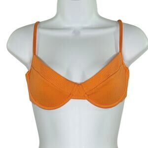 Monday Swimwear Maui Top Cantaloupe M NEW Underwire Cleavage Enhancing Demi